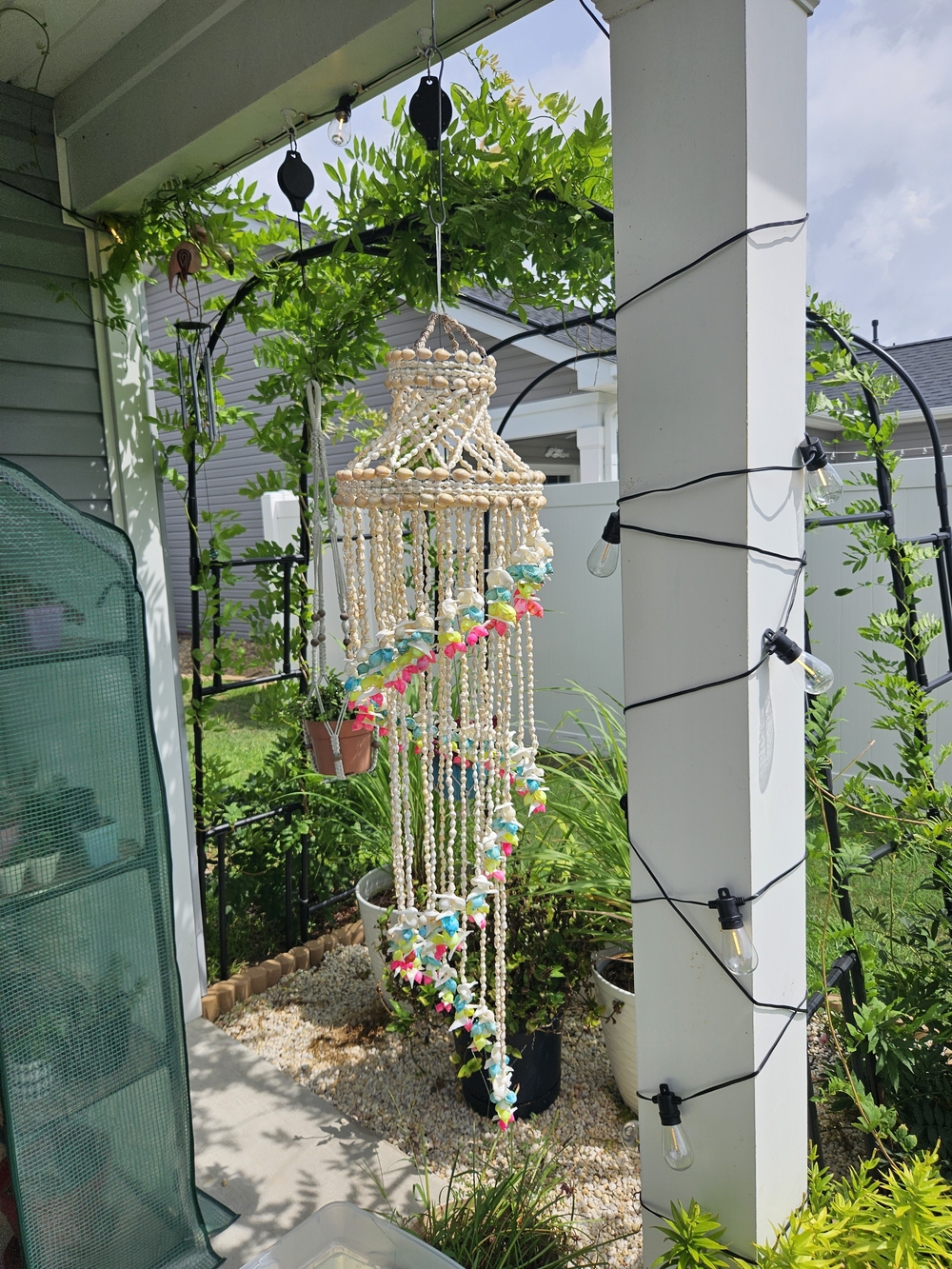 Colorful Boho Flower Bud Shell Windchime